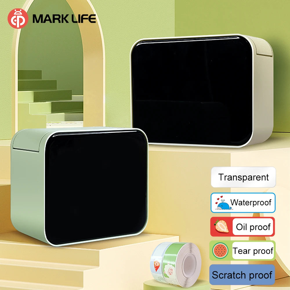 Portable Mini Wireless Thermal Label Printer Small Business Cosmetics Tag Maker Machine for Thermal Paper