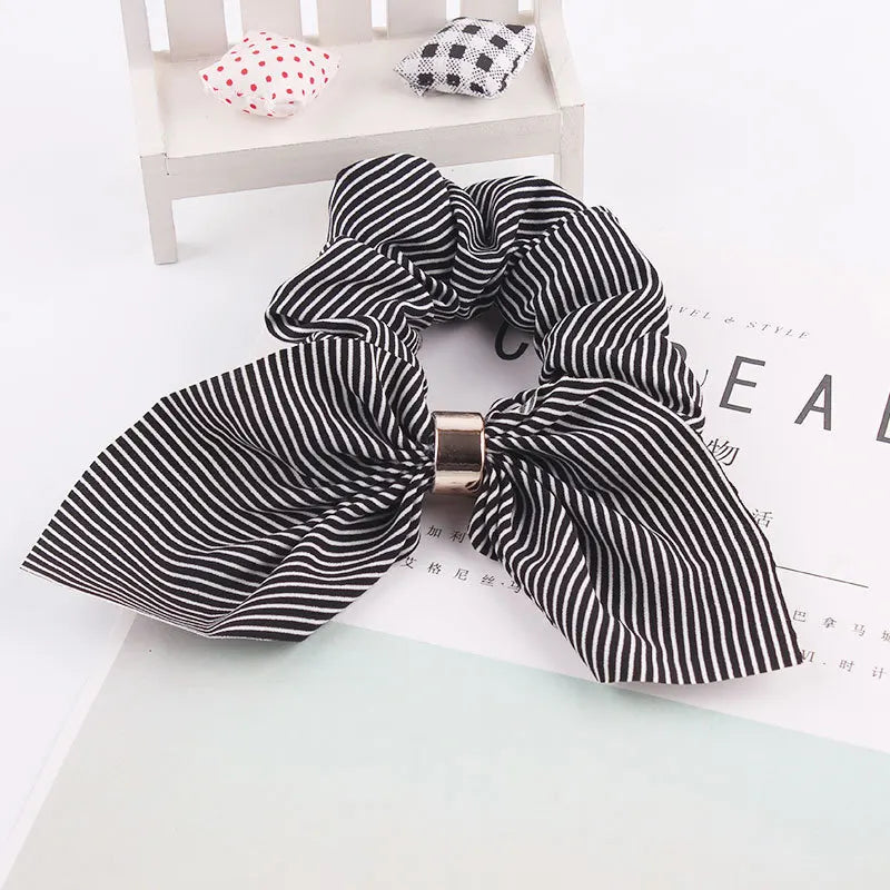 Cute Rabbit Ear Floral Women Hair Accessories Elastic Hair Band Hair Rope For Girls Rubber Band Tie Hair Scrunchies