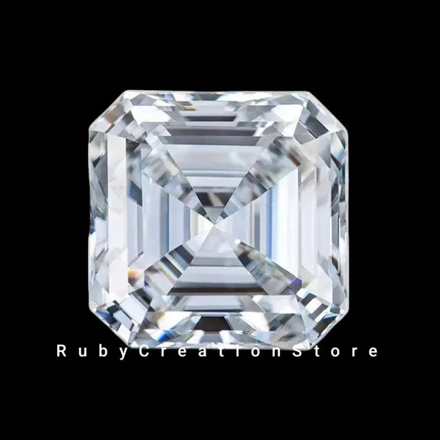 Perfect Asscher Cut Polished White Moissanite Loose Stone VVS1 Clarity 4mm Gemstone for Jewelry Making