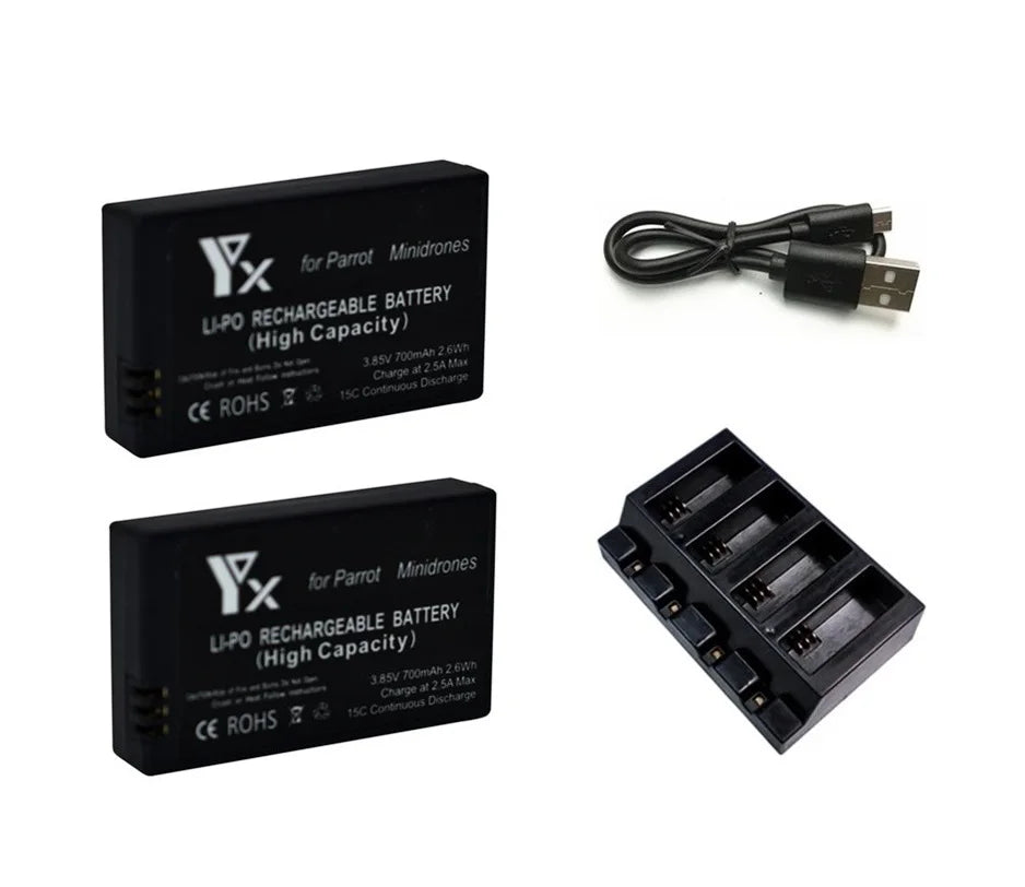 3.85V 700mAh Replacement Lipo Battery +charger For Parrot Mini Drones Mambo Jumping Sumo and Rolling Spider Drones Battery