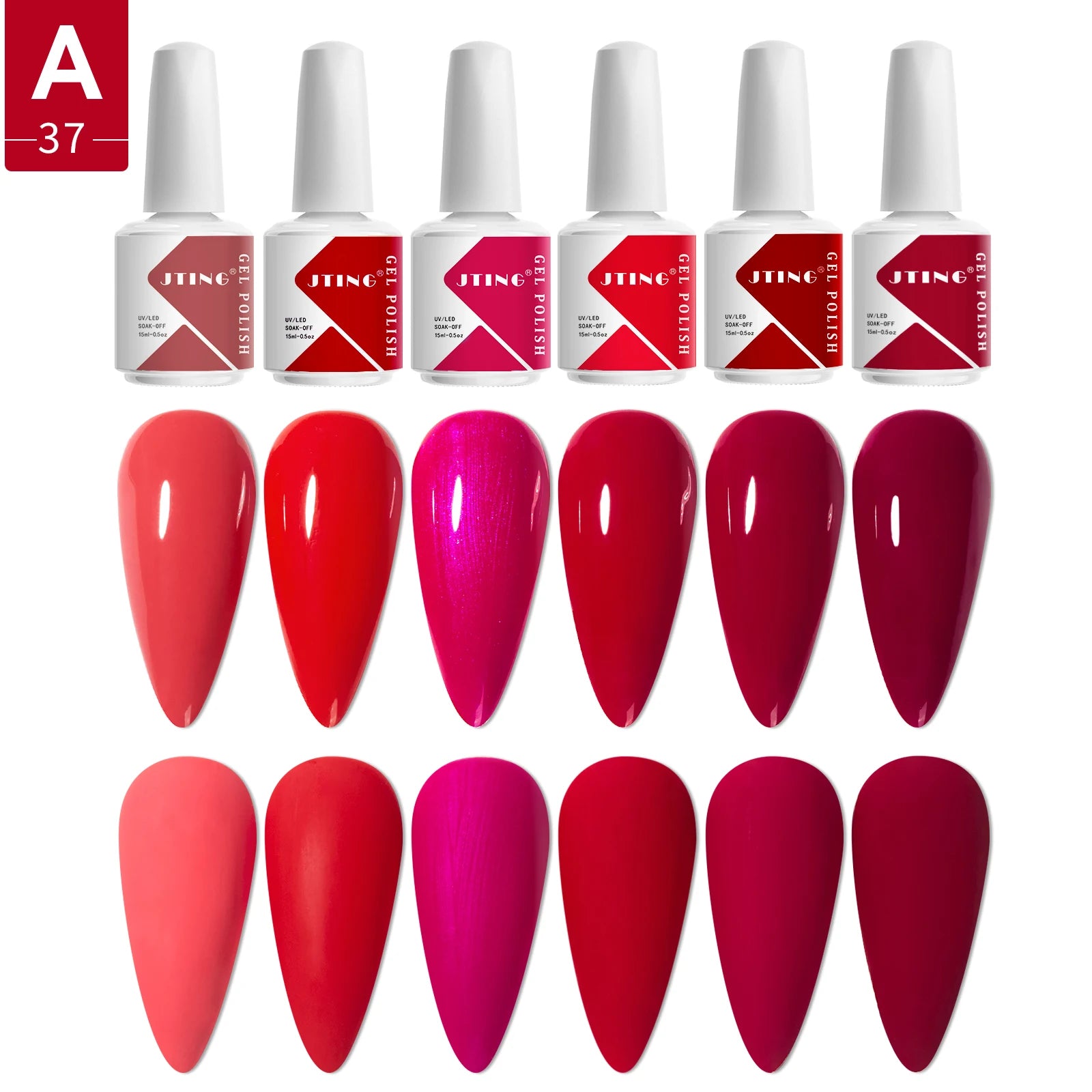 JTING Normal Bulk Gel Nail Polish 6Colors OEM/ODM Factory Manufacturer Custom Gel Nail Polish Bottle 15ml Uv Nail Gel