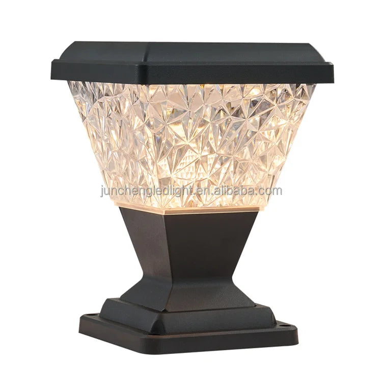 Outdoor Solar Pillar Light Gate Aluminium IP65 Waterproof Garden Solar Fence Light