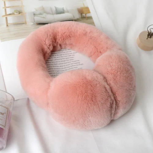 Natural 100% Rex Rabbit Fur Earmuffs Women Fashion Men Warm Russia Winter Real Fur Earmuffs Children Ear Cover fur Earlap Girl
