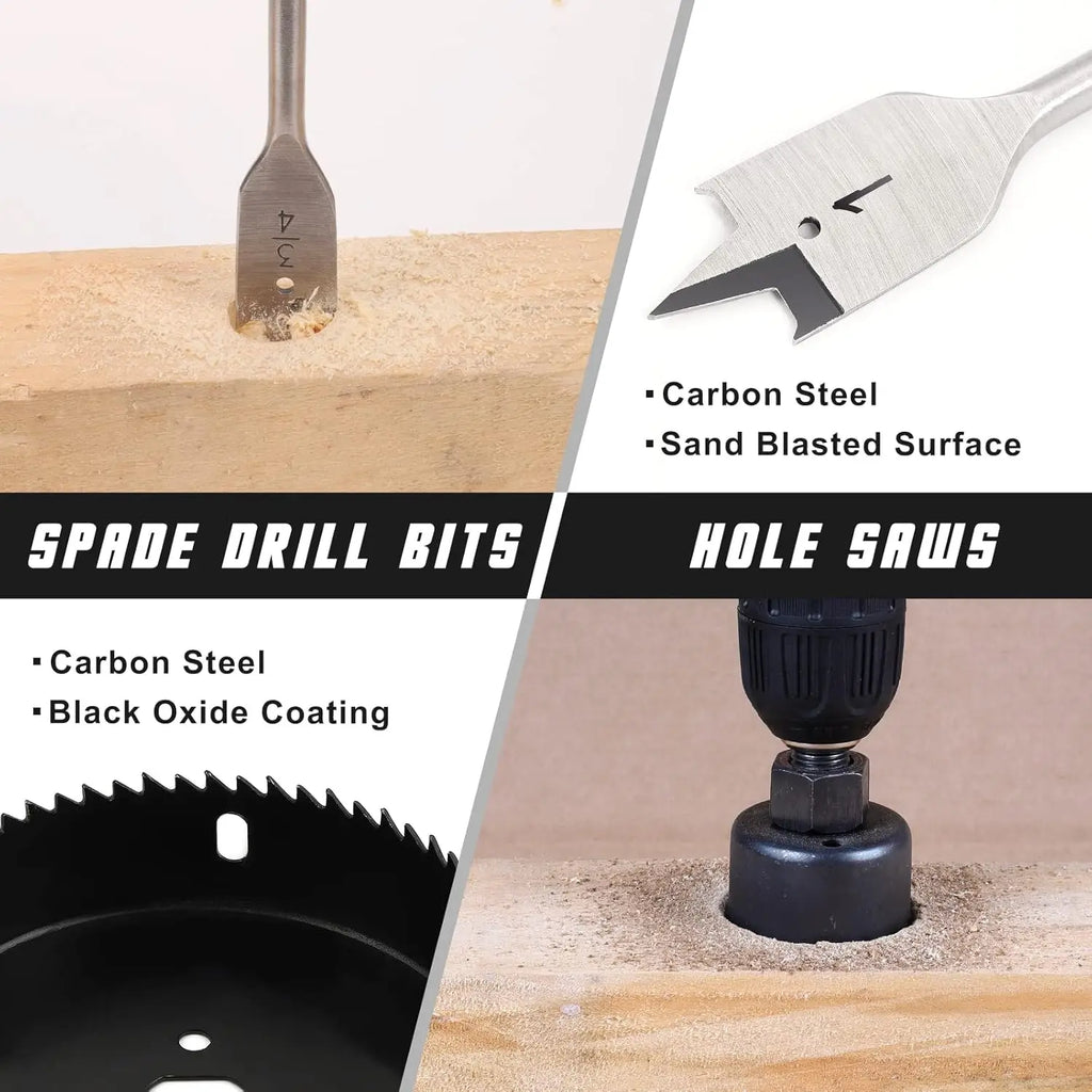 246-Pcs Household Tool Combo Kit Drill Bit Set with Hand-Power Source for Wood/Metal/Masonry/Cement Versatile Tool Sets