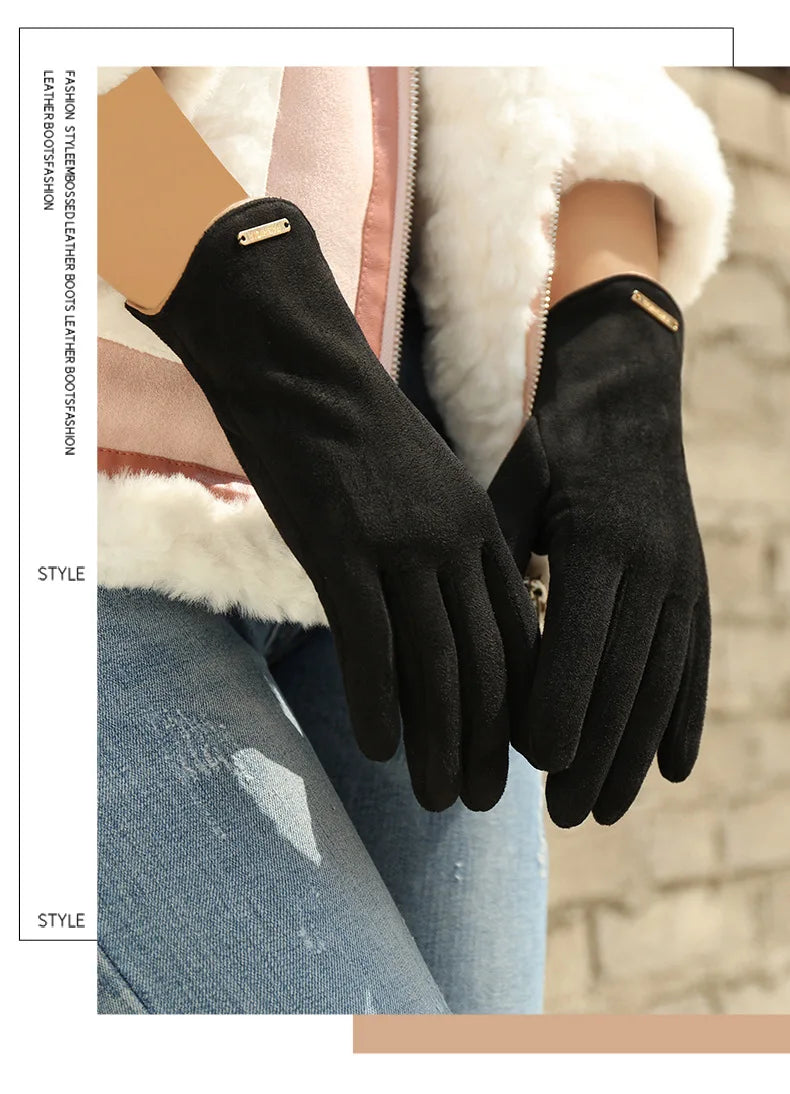 New Grace Fashion Lady Gloves Women Winter Vintage Touch Screen Driving Keep Warm Windproof Glove Mittens Dropshiping G072