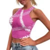 Hot Sale Hawaii Flower and Leaf Printed Summer Breathable Lady Sexy Tops Fashion Polynesian Pattern Vest Women's Skinny Tank Top