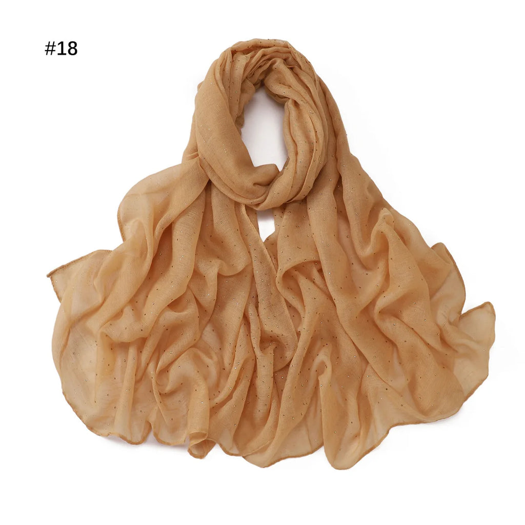 Zifeng OME Travel Photo Art Pure Color Full Star Hot Diamond Cotton Linen Monochrome Cape Scarves & Shawls