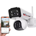 Wistino 4MP Outdoor Dual Lens Wireless Security Cameras Motion Detection Night Vision Full Color Bullet Camera