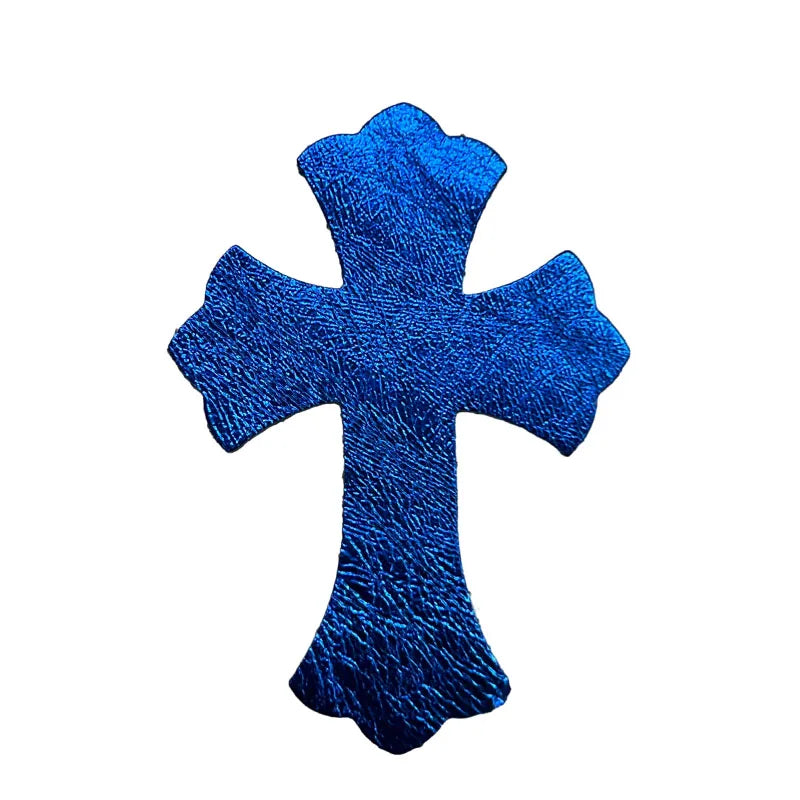 4.5*6.5cm Sheepskin Leather Patch With Cross Shaped Leather Label Genuine Leather DIY With Multiple Colors-106-182
