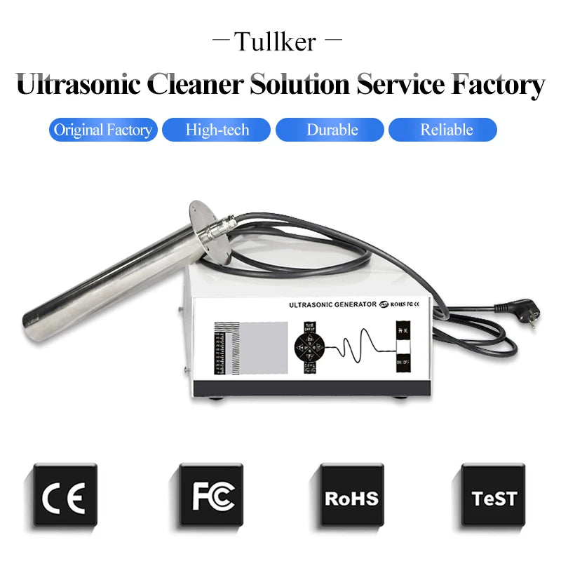 Tullker Ultra Sonic Transducer Stainless Steel 316 304 60L Tank 600W Customized Input Industry Ultrasonic Cleaner Stick Set