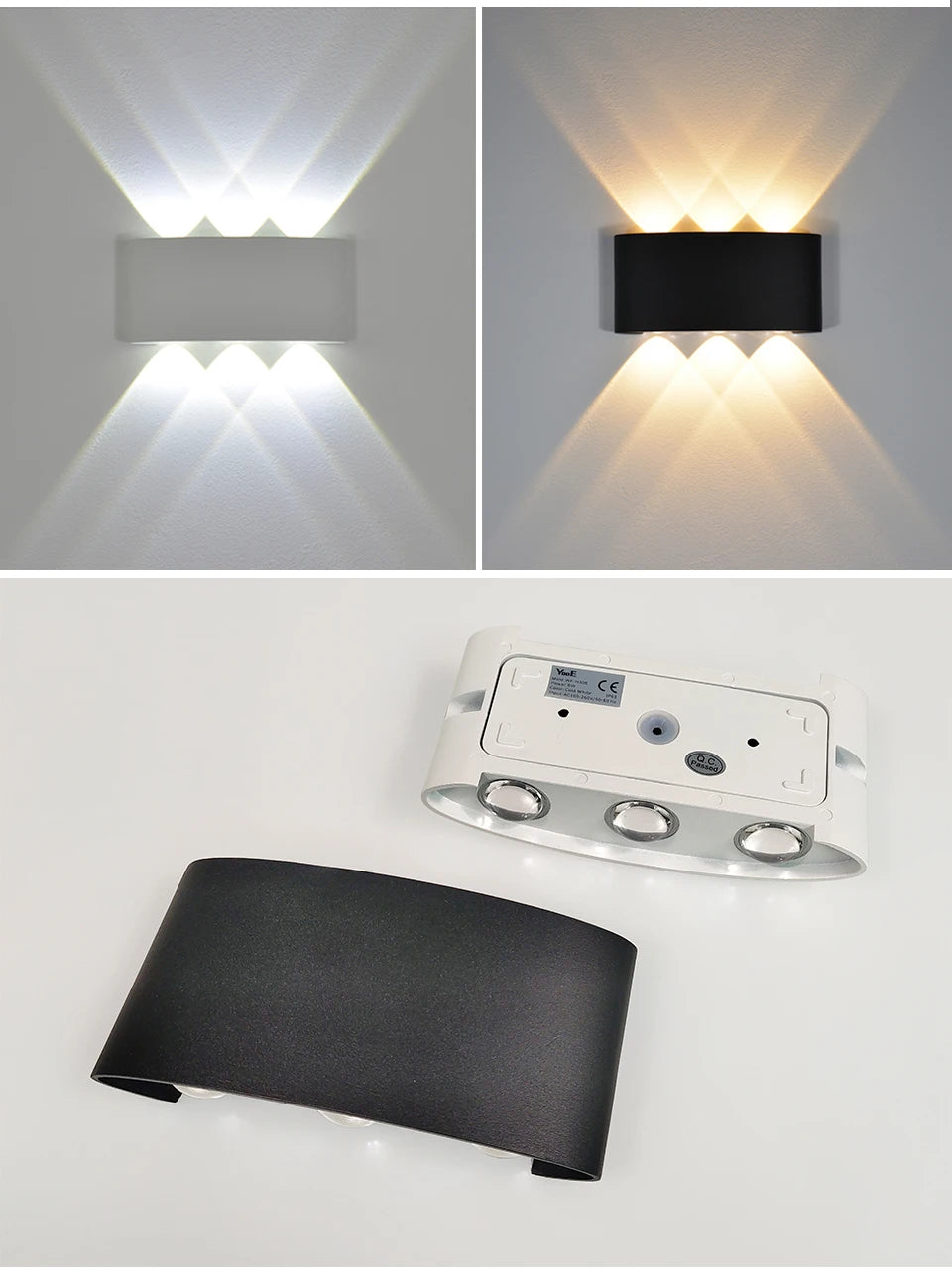 LED Wall Light IP65 Outdoor Waterproof Garden Fence Aluminum Indoor Fashion Wall Lamp For Bedroom Bedside Living Room Stairs