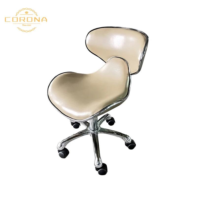 Modern Pink White Gold Beauty Salon Salon Stool Rotating Pedicure Stool