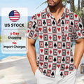 Hawaii Aloha Shirts with Inkjet Printed Poker Card Patterns Men's Shirts Vintage Custom-made Shirts