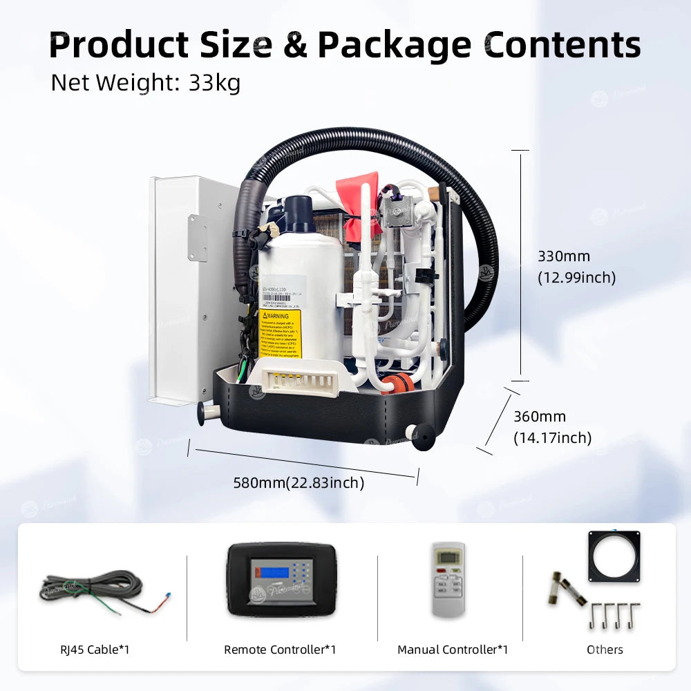 For 16000BTU 220V DC R410A Marine Air Conditioner Boat Yacht Self Contained Sea Water Cooled Reverse Cycle Heating Cooling