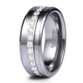 OAHLAN 6mm/8mm Silver Black Cubic Zircon Tungsten Carbide Rings for Men Women Luxury Full Round Diamonds Couple Wedding Bands