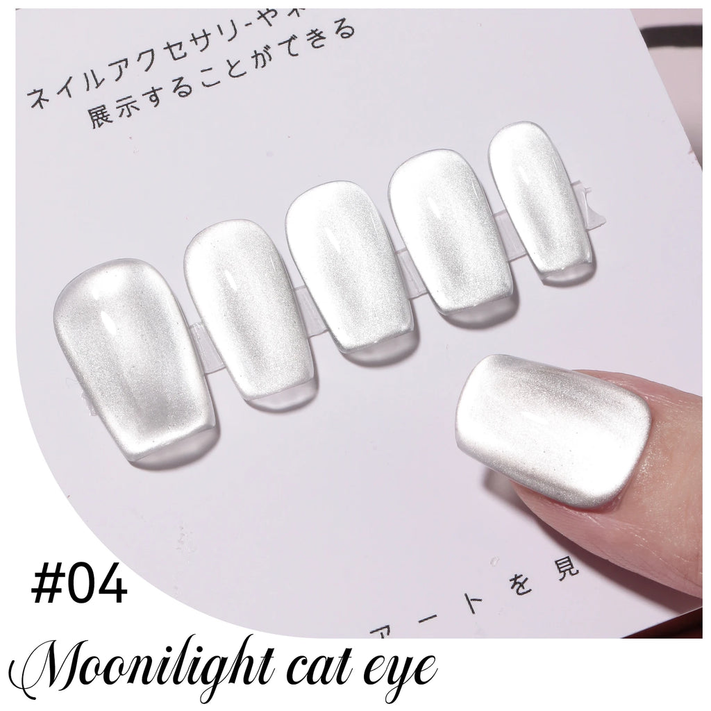JTING Newest 4colors Universal Silver Moonlight Cat Eye Nail Gel Polish Set Magnetic Crystal Diamond Cat Eye Gel Polish
