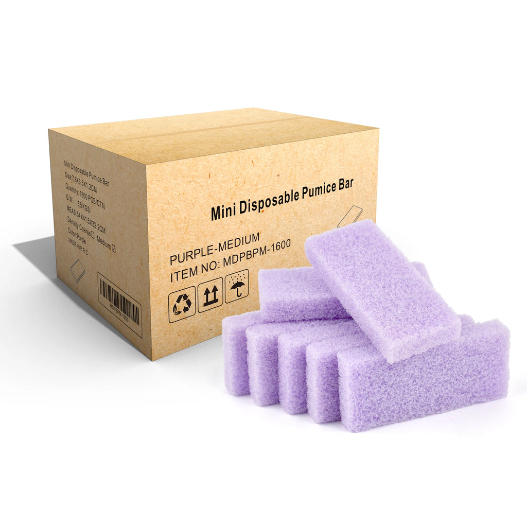 USA Free Shipping 1600Pcs/Carton Foot Care Pedicure Tools Foot File Small Light Purple Disposable Pumice Stone Mini Pumice Pad