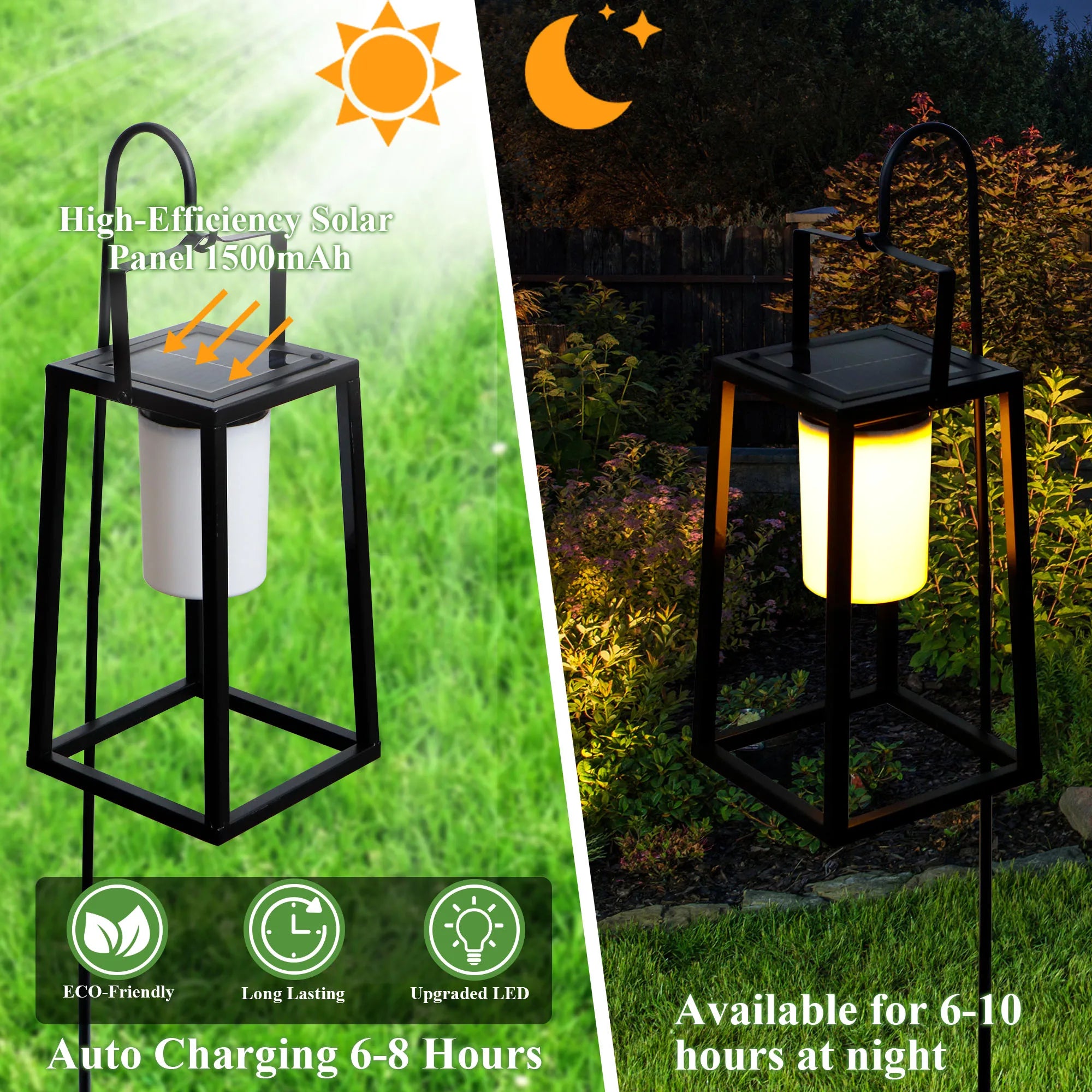 Metal Solar Garden Lantern Outdoor Waterproof Villa Patio Landscape Lamps