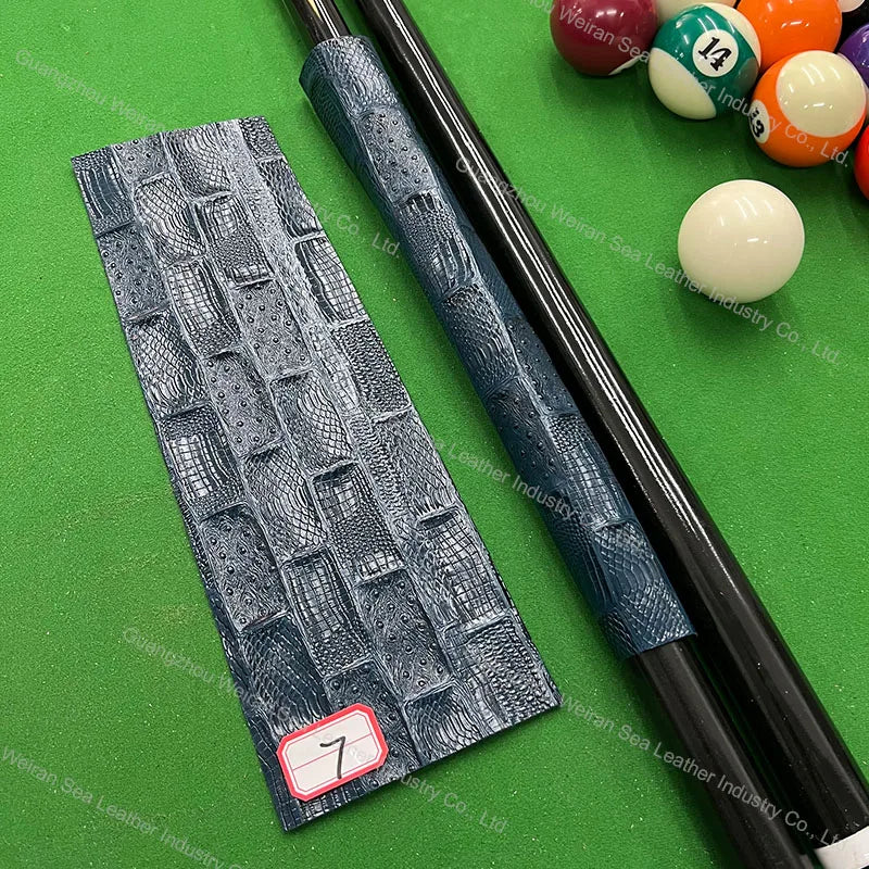 Genuine Cow Skin Pool Billiards Cue Grips Non-Slip Protective Sleeve Wrap with Different Print Pattern Genuine Leather Club Wrap
