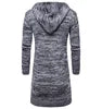 New Style Wholesale Knitted  Fashion Men's Long Sleeves Knitwear Coat Autumn Winter Long Length Cardigan Hoodie Sweater