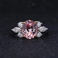 Starsgem Oval Cut Sakura Pink Lab Grown Sapphire With Moissanite Wedding 14k Womens Rings Gold
