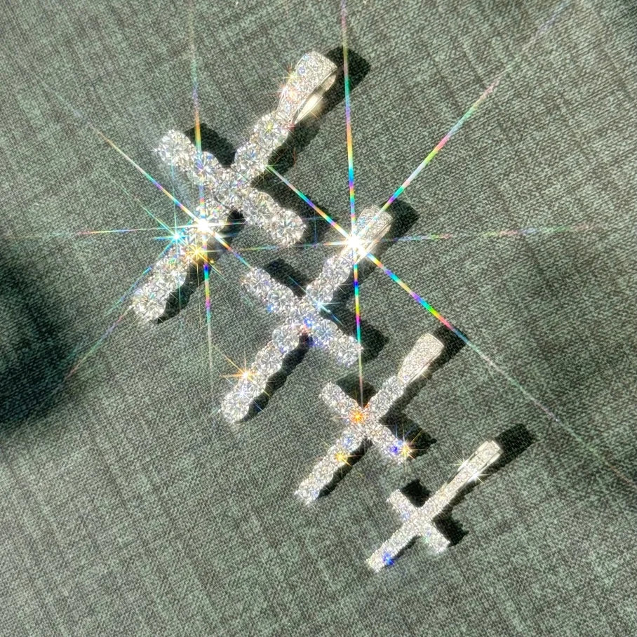 Wholesale Price Ready to Ship Gold Plated Pendant VVS Moissanite Diamond 925 Sterling Silver Charms Pendant for Necklace Jewelry