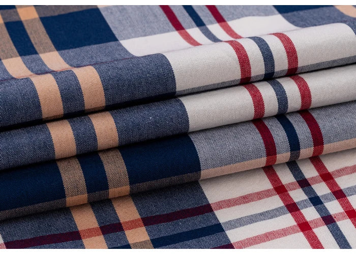 Men's 100% Cotton Plaid Long Sleeve Casual Shirt, Spring Autumn Lightweight & Breathable Slightly Slim Fit Button Down Shirts