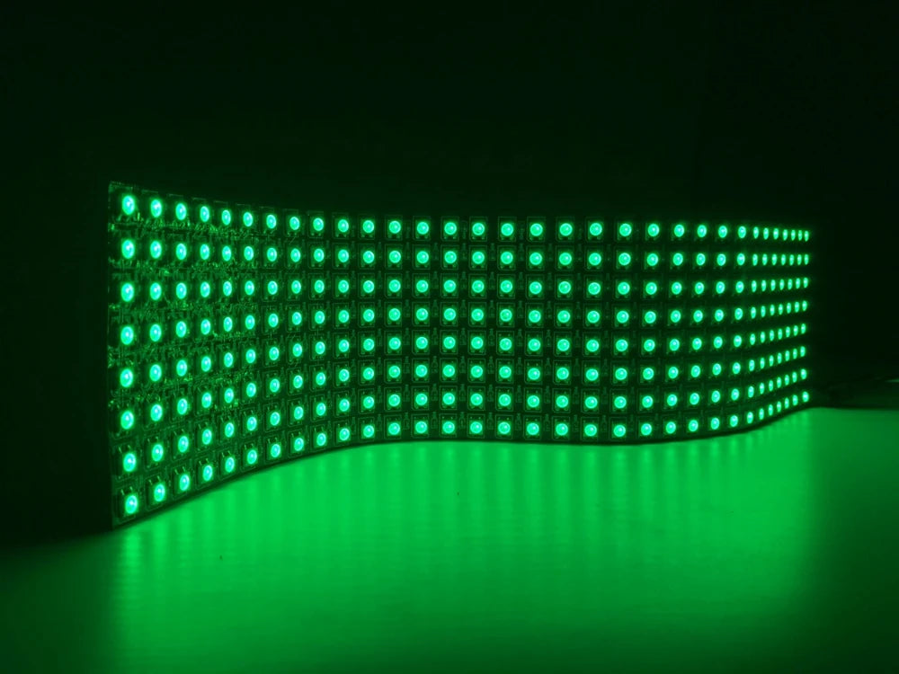 WS2812B LED Digital Flexible Individually Addressable Panel Light WS2812 8*8 16*16 8*32 Pxiels Module Matrix Screen DC5V