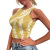 Hot Sale Hawaii Flower and Leaf Printed Summer Breathable Lady Sexy Tops Fashion Polynesian Pattern Vest Women's Skinny Tank Top