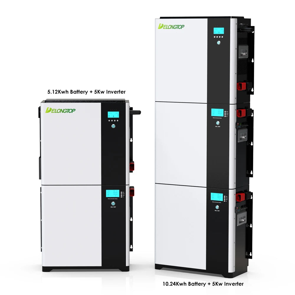 EU Stock All in One 5Kva Inverter 48V 100Ah 5Kwh LifePO4 Battery Solar Storage System 48V Lithium Home Energy Storage Batteries