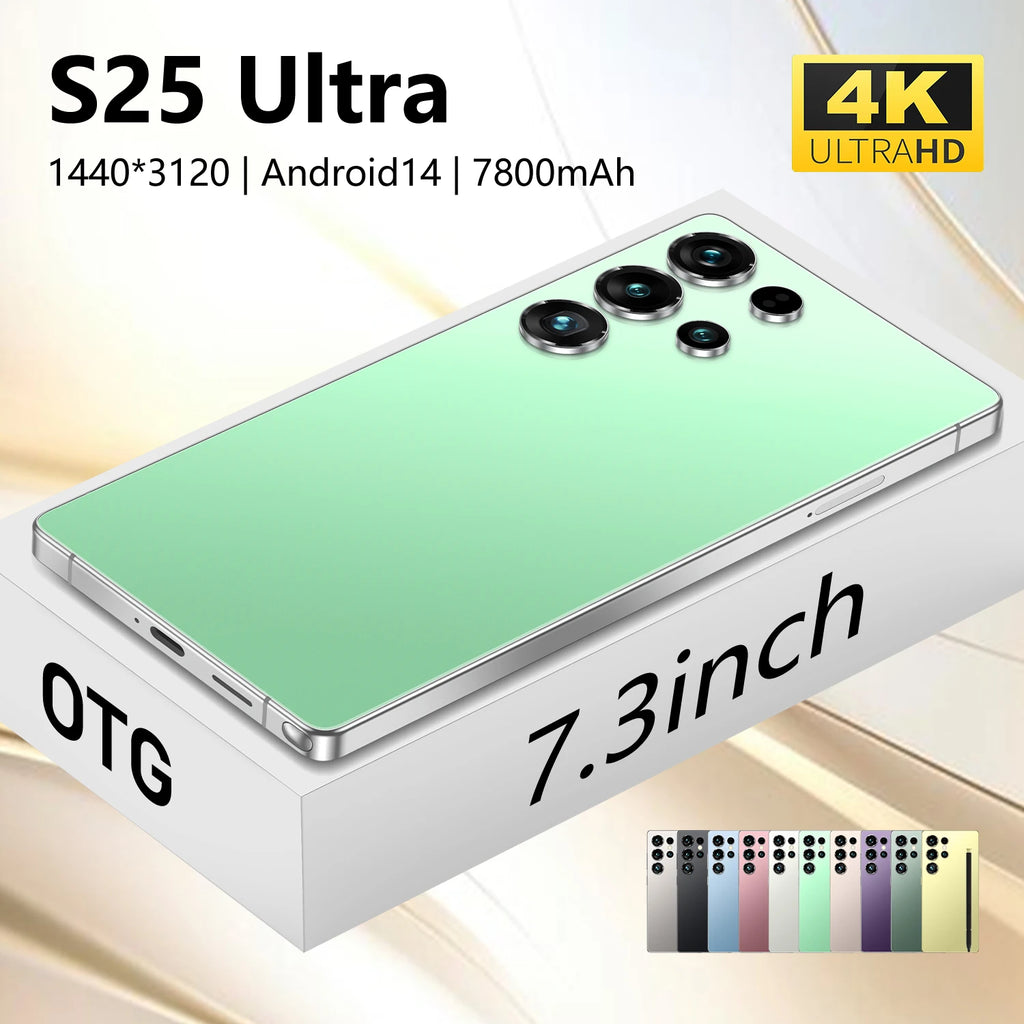 Hot Selling S25 Ultra Unlocked Cell Phone with Stylus Type-C 6.9 Inch 16GB+1TB Android Gaming 5G Mobile Phones Local US Stock