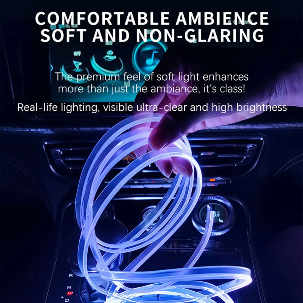 Wholesale 2m Flexible Car Interior Atmosphere Decoration Lighting App Control LED Ambient RGB Fiber Optic Strip Light K2U