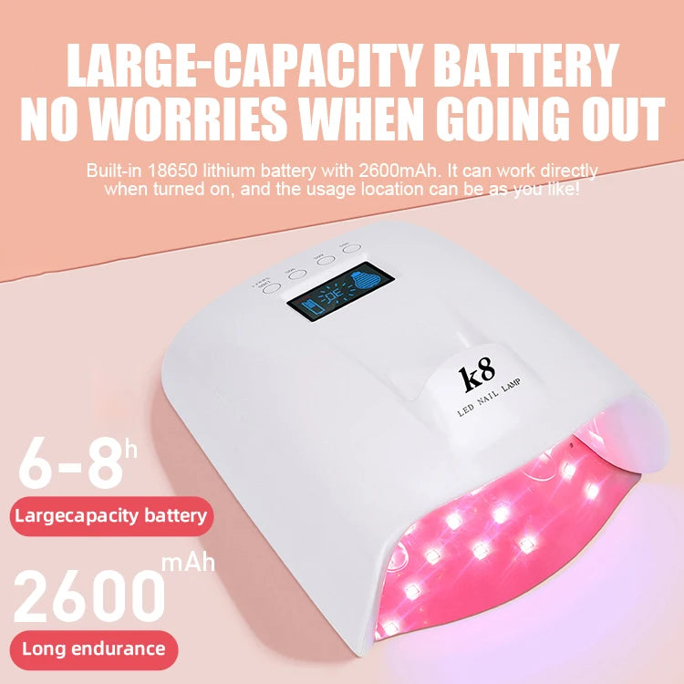 Rechargeable Nail Table Lamp Manicure Equipment Nail Art Curing 60W UV LED Nail Lamp