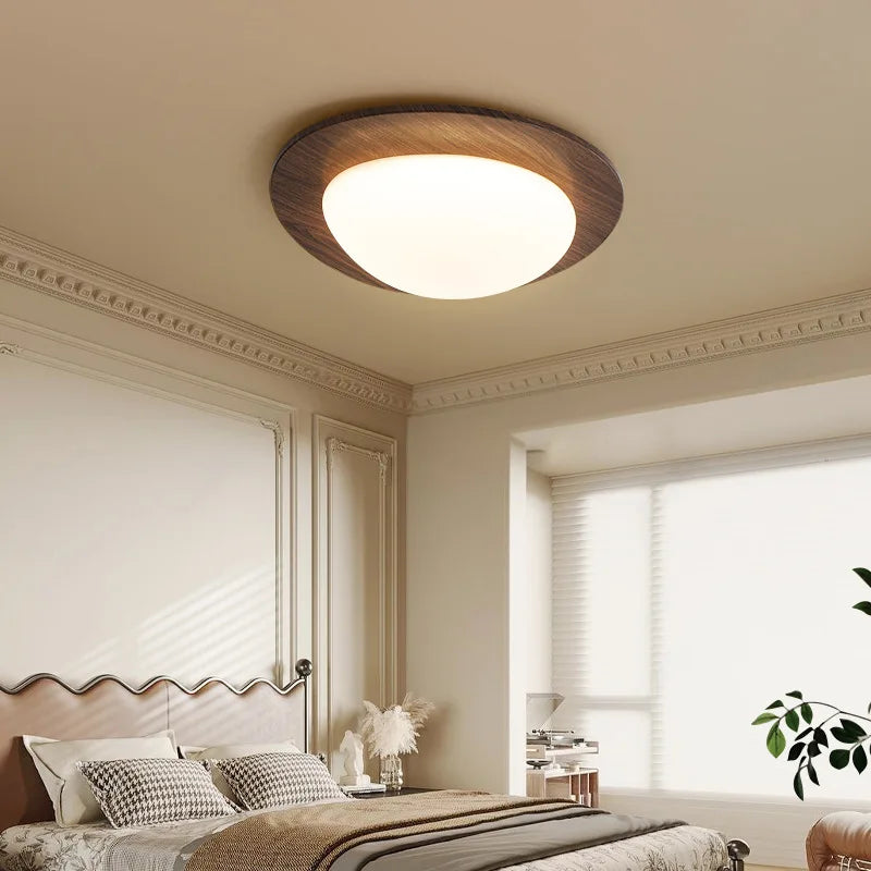 Modern Japanese Style Iron Ceiling Light Disc Shape IP44 Home Decor Porch Corridor Balcony Lamp Hotel Bedroom