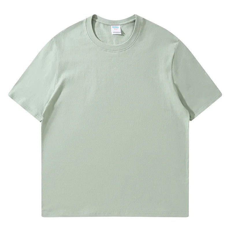 Combed Pure Cotton Round Neck Short Sleeved T-shirt Custom Printed logo Customization