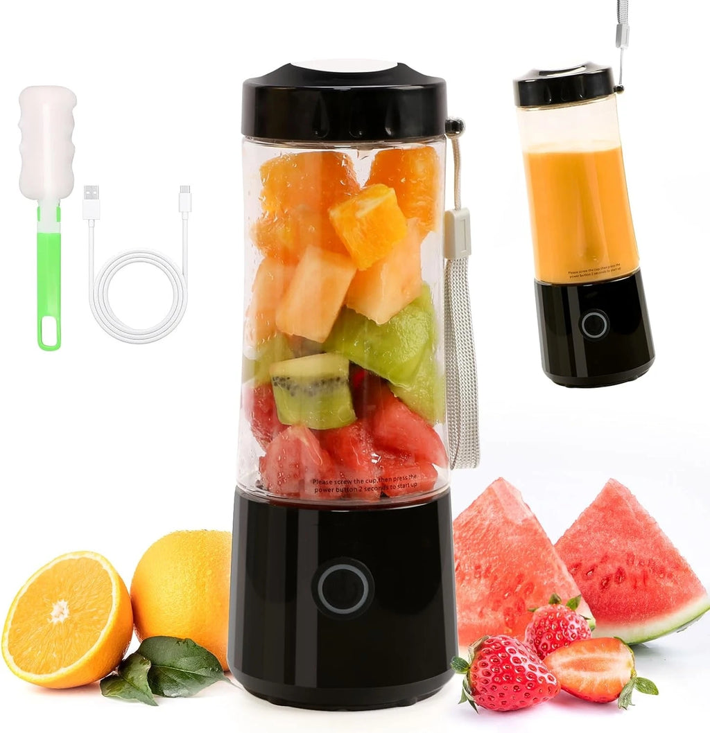Hot Sale 400ml Protein Shake Battery Powered USB Portable Mini Blender with Ice Crushing for Car & Household Use Black