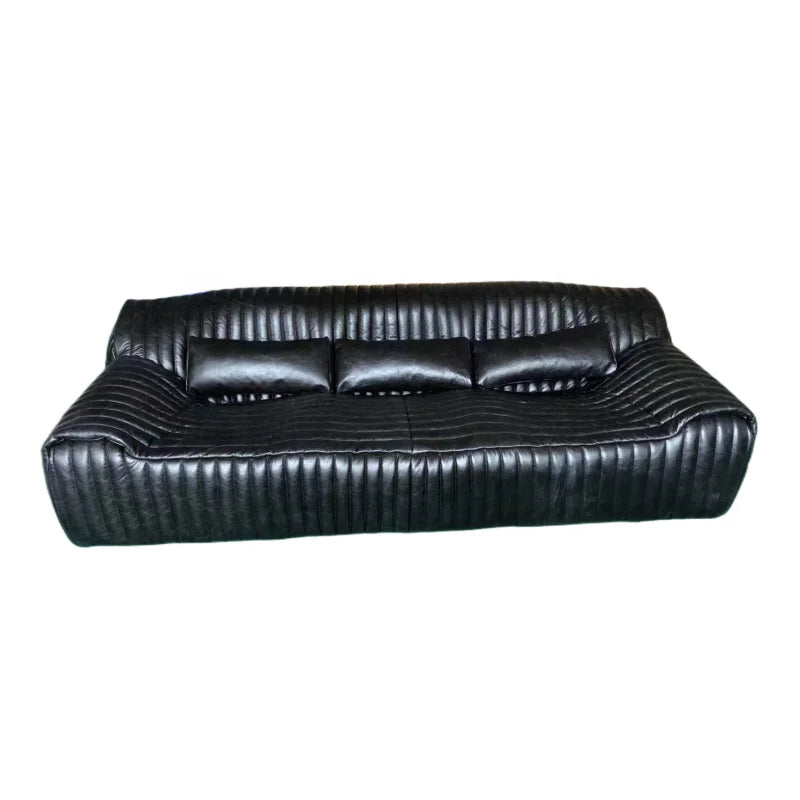 Luxury 100% Top Grain Leather Modern Three Seat Eco-Friendly Durable Sofa for Living Room Home Office Hotel Furniture