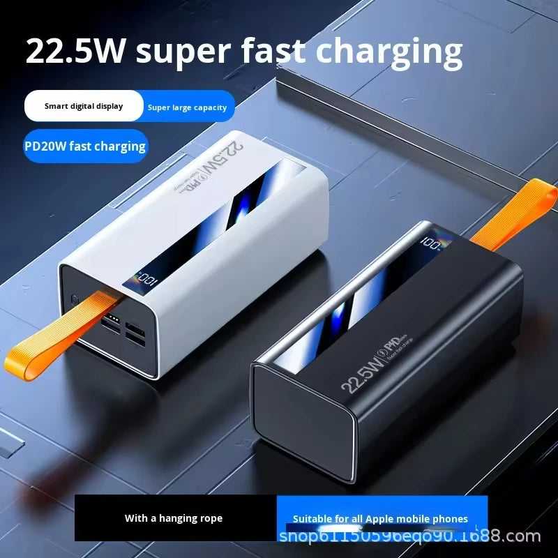 Portable Big Capacity 60000mAh Power Bank LED Digital Display 4USB Type-C & Micro USB Output PD 22.5W/20W Fast Charging