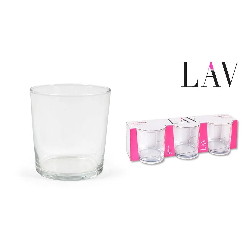 Set of 3 Pint Glass Tumblers 345cc - Kitchen Utensils