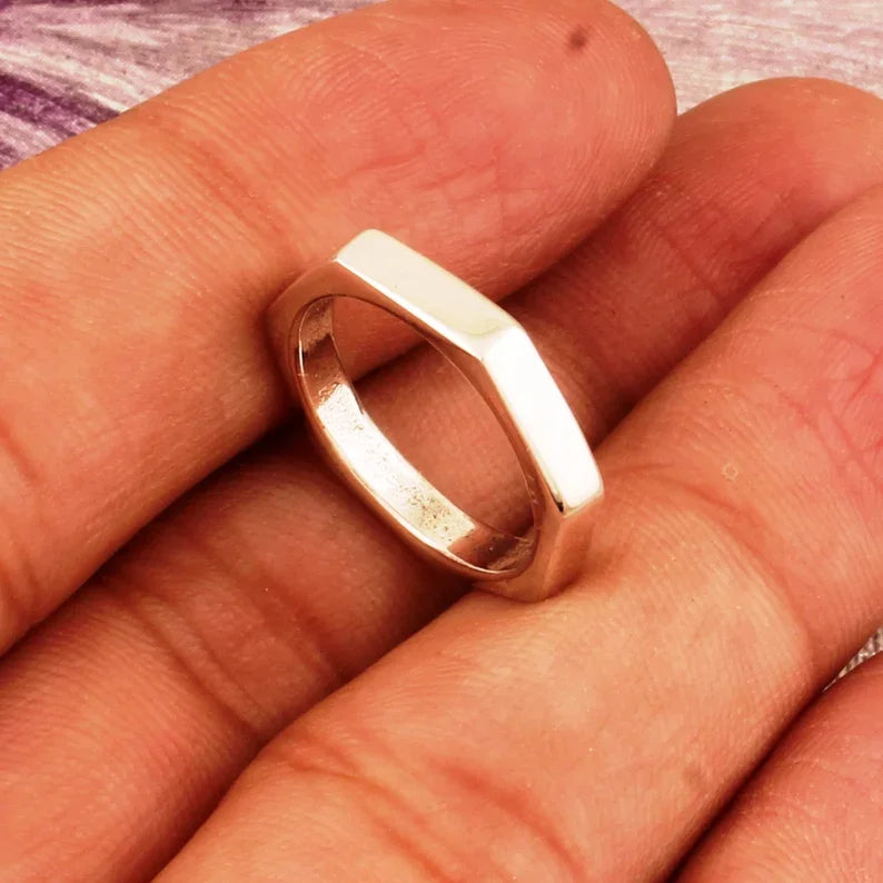 925 Sterling Silver Gemstone Band Ring Vintage Boho Style Handmade Jewelry for Wedding Party Gifts Mom Unisex Wholesale Best