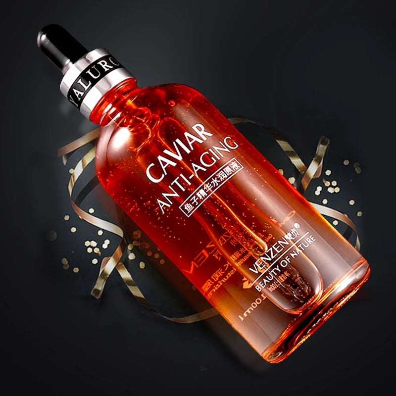Pure Caviar Hyaluronic Acid Snail Face Serum Facial Moisturiser Nourishing Essence Skin Care Products Plant Anti Aging Firming