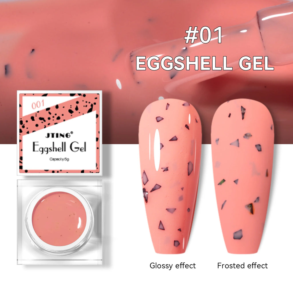 JTING High Quality Strong Glossy Matte Effects 12color Nail Art Neon Eggshell Gel Polish Set with Unique Jars OEM Private Label
