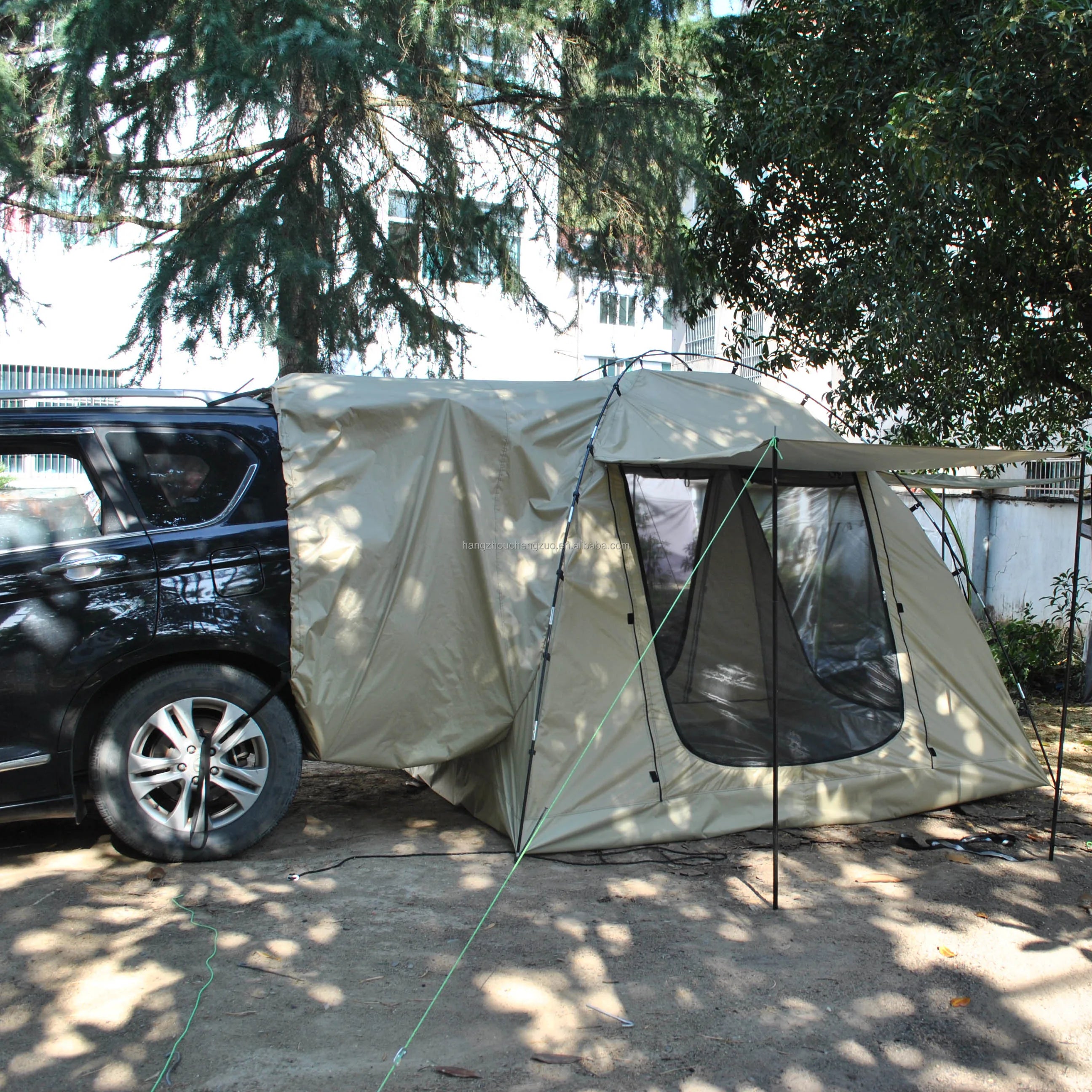 6-Person Size Car Rear Tent with Four Large Window Car Tailgate Tent Back SUV Tent with Large Awning, 6 Person Trunk Tent