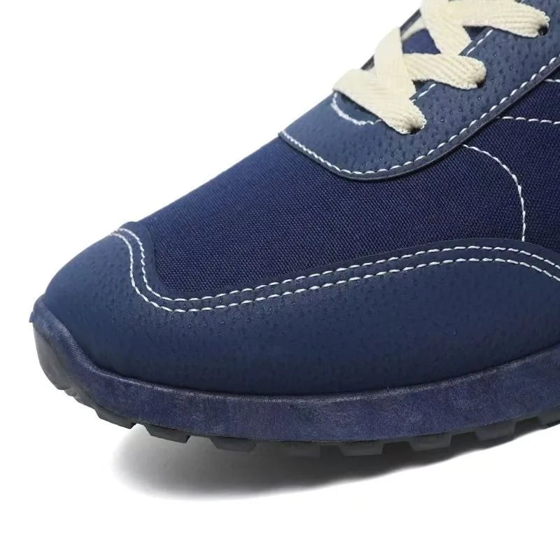 PONERAIT Men's Retro Breathable Canvas Sports Shoes Spring Summer Autumn Outdoor Hiking Walking Jogging Sneakers Mesh Composite