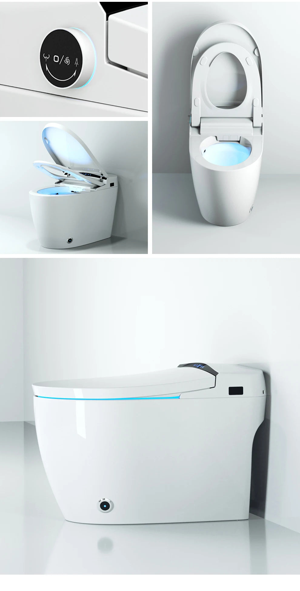 Automatic flushing without water tank integrated black electronic intelligence