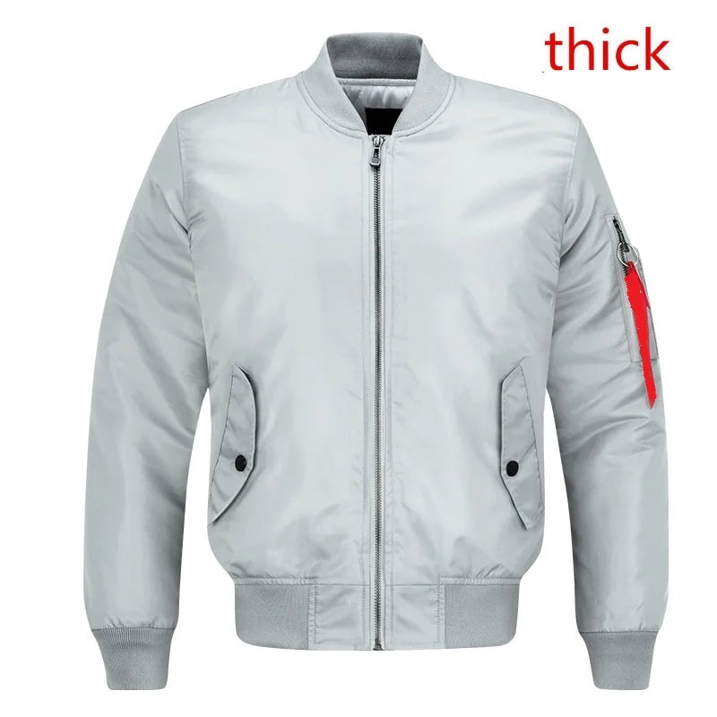 Spring Autumn Bomber Jacket Men's Fashion Thick Warm Military Motorcycle Jackets Men Flight Ma-1 Pilot Air Force Brand Coat
