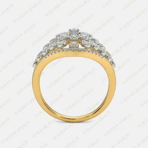Atria Shaped Silver Zircon IGI Certified 0.90ct VS1-VS2 Clarity Prong Setting Rhodium Plated Unisex Ethnic Wedding Engagement