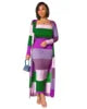 2022 New Autumn Winter Hotsale Fashion Printed Multicolor Coat Two-piece Nightclub Suit Women Dress Women Casual 2 Piecesets