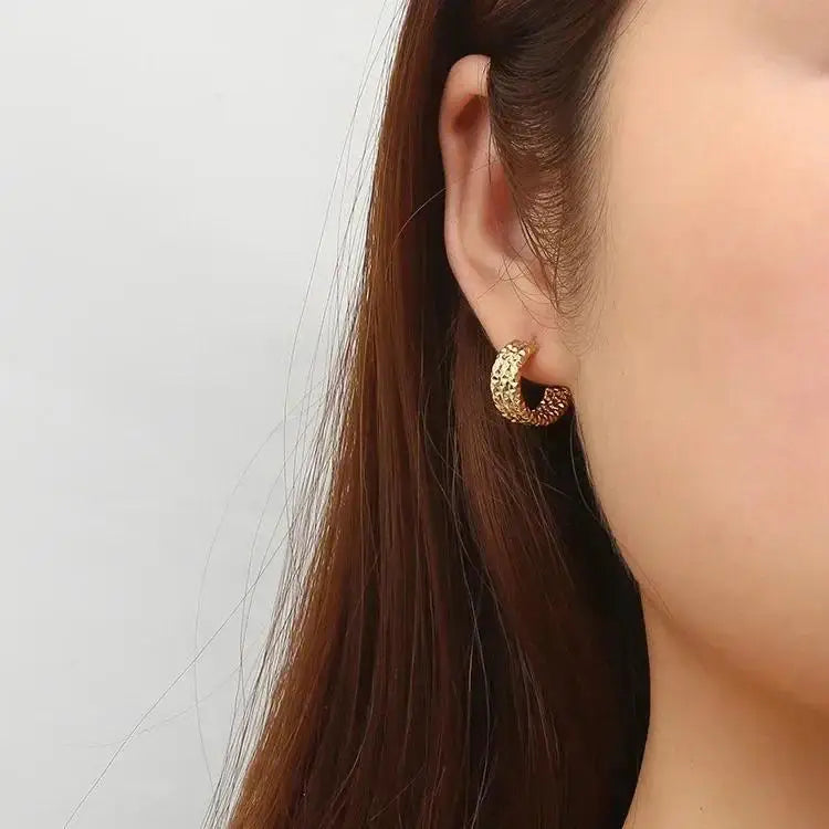 Showfay Women Fashion Multi Layer C Shaped Trend Unique Elegant Hoop Earring