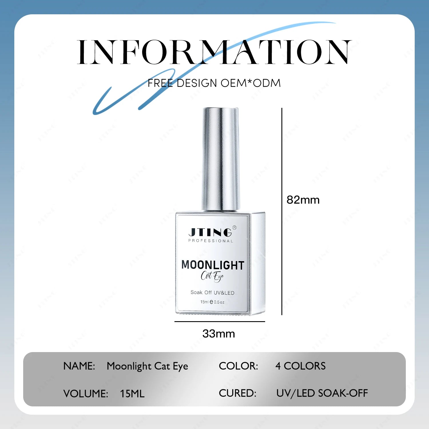 JTING Newest 4colors Universal Silver Moonlight Cat Eye Nail Gel Polish Set Magnetic Crystal Diamond Cat Eye Gel Polish